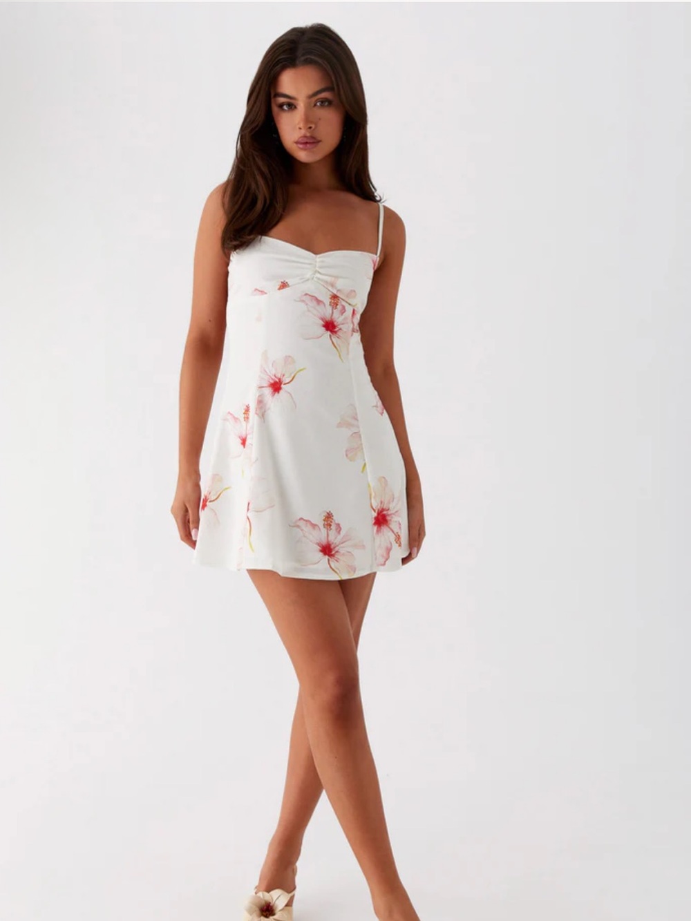 Peppermayo Isra Linen Mini Dress Camellia Floral NWOT Size 10